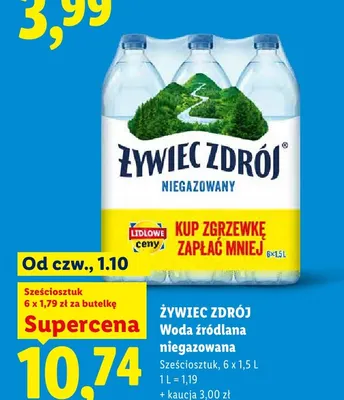 Woda źródlana niegazowana Żywiec Zdrój 6-pak promocja w Lidl