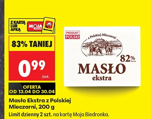 Masło ekstra promocja w Biedronka