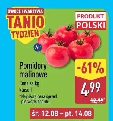 Pomidory malinowe promocja w Aldi