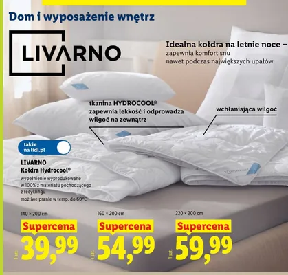Kołdra Hydrocool LIVARNO 140x200 cm promocja w Lidl