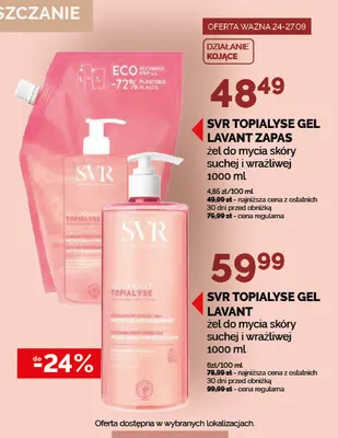 Żel do mycia skóry suchej i wrażliwej Topialyse Gel Lavant zapas SVR promocja w Ziko Dermo