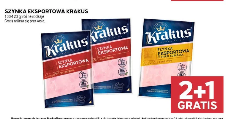Szynka eksportowa z piersi kurczaka drobiowa Krakus promocja w Stokrotka