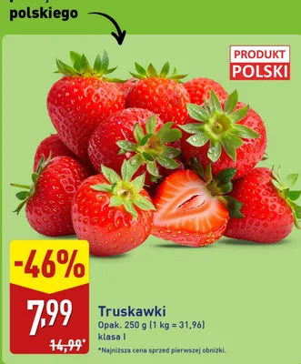 Truskawki polskie klasa I promocja w Aldi