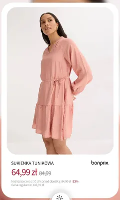 Sukienka tunikowa Bonprix promocja w bonprix