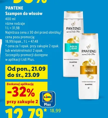 Szampon do włosów Pantene Aqua Light promocja w Lidl