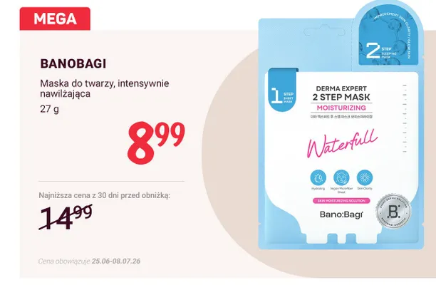 Maska do twarzy intensywnie nawilżająca Banobagi promocja w Rossmann