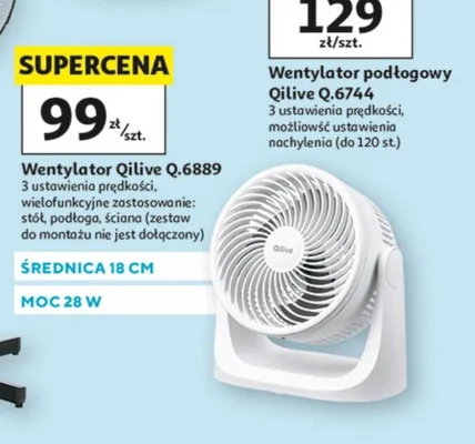 Wentylator biurkowy Qilive promocja w Auchan