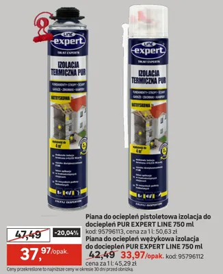 Piana do ociepleń wężykowa izolacja do ociepleń PUR EXPERT LINE 750 ml promocja w Leroy Merlin