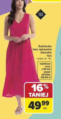 Sukienka bez rękawów damska TEX promocja w Carrefour