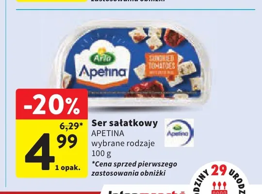Ser sałatkowy Apetina promocja w Intermarche