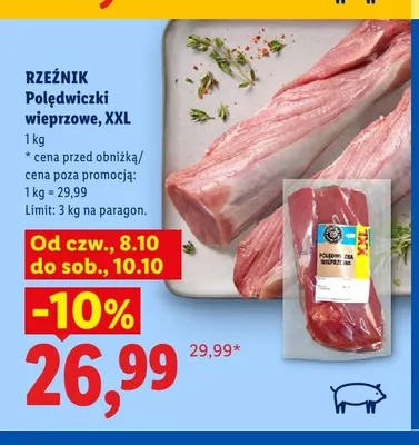 Polędwiczki wieprzowe XXL Rzeźnik promocja w Lidl