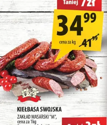 Kiełbasa swojska Zakład Masarski M promocja w Arhelan