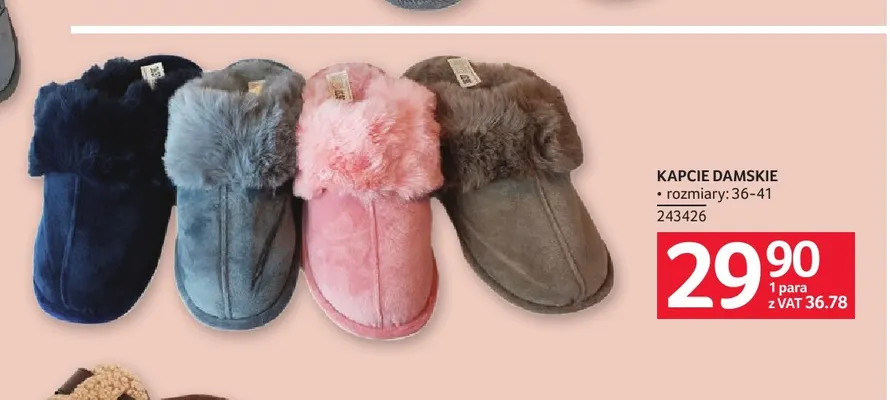 Kapcie damskie promocja w Selgros