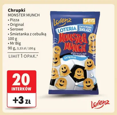 Chrupki Monster Munch Original promocja w Intermarche