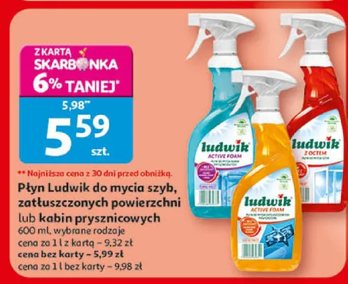 Płyn do mycia szyb, zatłuszczonych powierzchni lub kobin prysznicowych promocja w Auchan