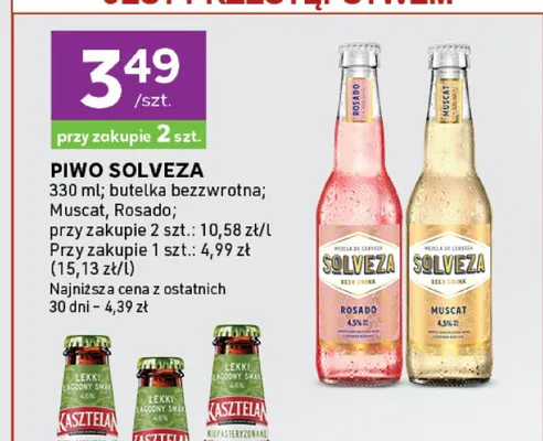 Piwo SOLVEZA Muscat butelka bezzwrotna promocja w Stokrotka