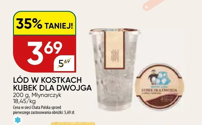 Lód w kostkach kubek dla dwojga Młynarczyk promocja w Chata Polska