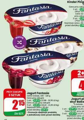 Jogurt Fantasia z kulkami w czekoladzie promocja w Dino