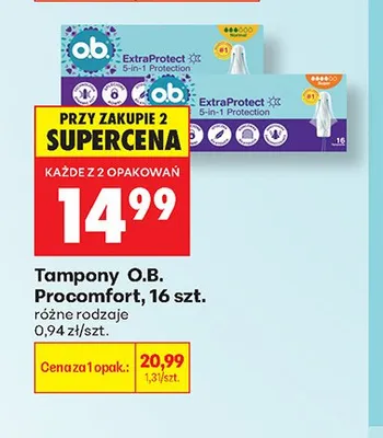 Tampony O.B. Procomfort promocja w Biedronka