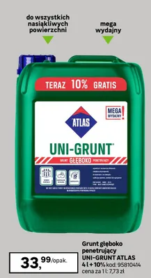 Grunt głęboko penetrujący UNI-GRUNT ATLAS 4l+10% promocja w Leroy Merlin