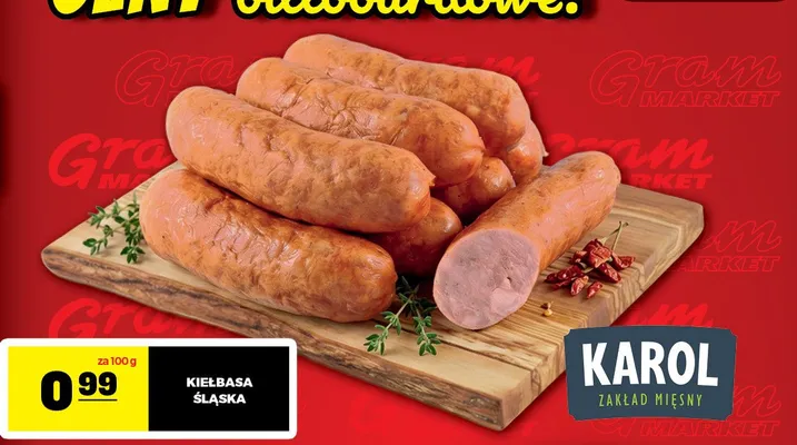 Kiełbasa Śląska Karol promocja w Gram Market