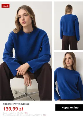 Niebieski sweter oversize Greenpoint promocja w Greenpoint