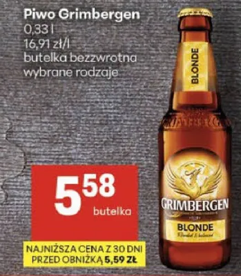 Piwo Grimbergen 0,33l promocja w Delikatesy Centrum