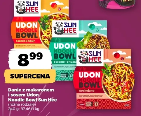 Danie z makaronem i sosem Udon Noodle Bowl Gochujang Sun Hee promocja w Netto
