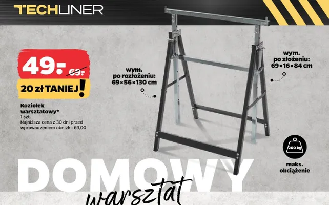 Koziołek warsztatowy Techliner promocja w Netto