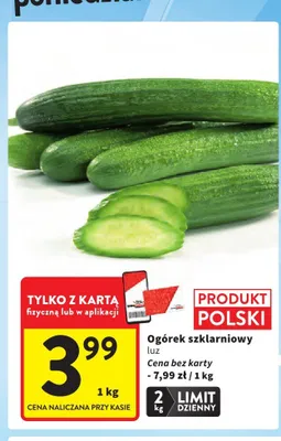 Ogórek szklarniowy promocja w Intermarche