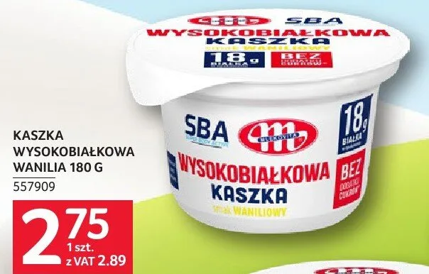 Kaszka wysokobiałkowa wanilia Mlekovita promocja w Selgros
