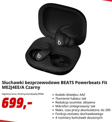 Słuchawki bezprzewodowe BEATS Powerbeats Fit promocja w Media Markt