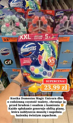 Kostka do WC Domestos Magic Unicorn promocja w Biedronka