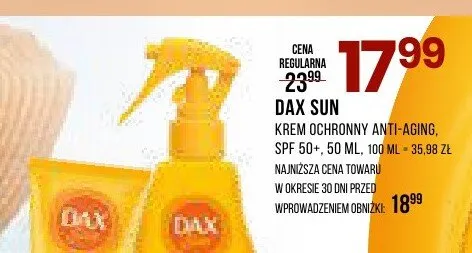Krem ochronny anti-aging SPF 50+ Dax Sun promocja w Drogerie Natura