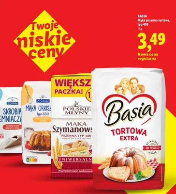 Mąka pszenna tortowa typ 405 Basia promocja w Lidl
