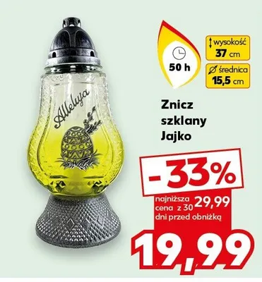 Znicz szklany Jajko promocja w Kaufland