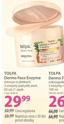 Esencja w płatkach 3 enzymy pad jelly peel Tołpa Dermo Face Enzyme promocja w Hebe