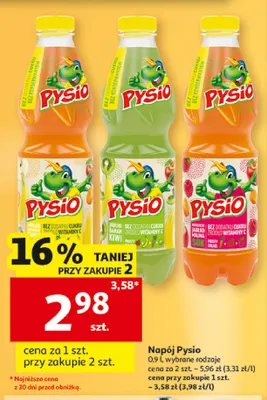 Napój Pysio jabłko banan kiwi promocja w Auchan