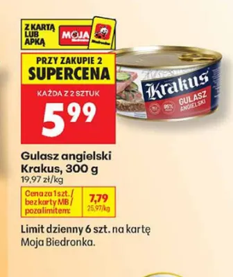 Gulasz angielski Krakus promocja w Biedronka