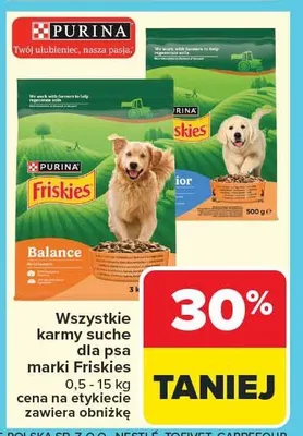 Wszystkie karmy suche dla psa marki Friskies promocja w Carrefour