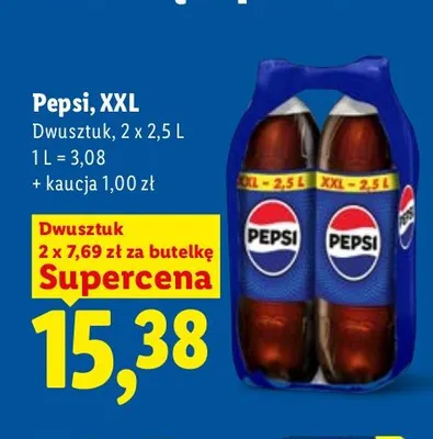 Napój gazowany Pepsi XXL 2-pak promocja w Lidl