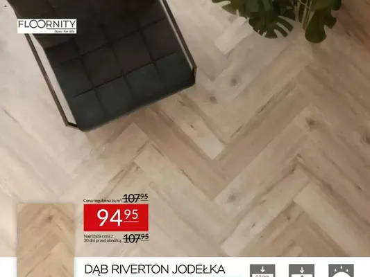 Panele winylowe Floornity Dąb Riverton Jodełka promocja w Abra Meble