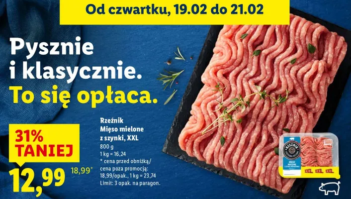 Mięso mielone z szynki XXL promocja w Lidl