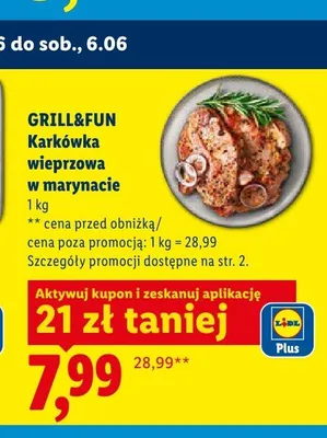 Karkówka wieprzowa w marynacie Grill&Fun promocja w Lidl