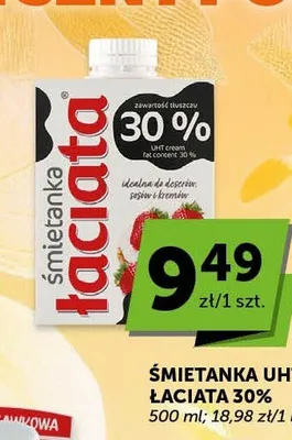 Śmietana 18% Łaciata promocja w Groszek