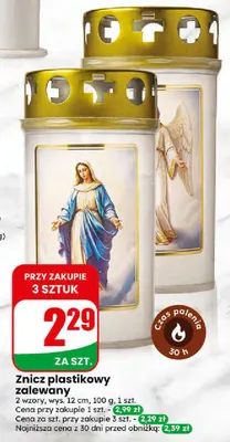 Znicz plastikowy zalewany promocja w Dino