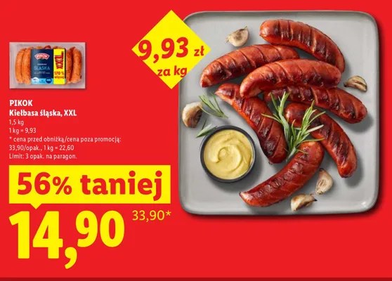 Kiełbasa śląska Pikok XXL promocja w Lidl