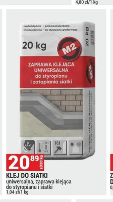 Zaprawa klejąca uniwersalna do styropianu i zatapiania siatki M2 promocja w Merkury Market