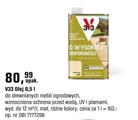 V33 Olej 0,5 l promocja w OBI