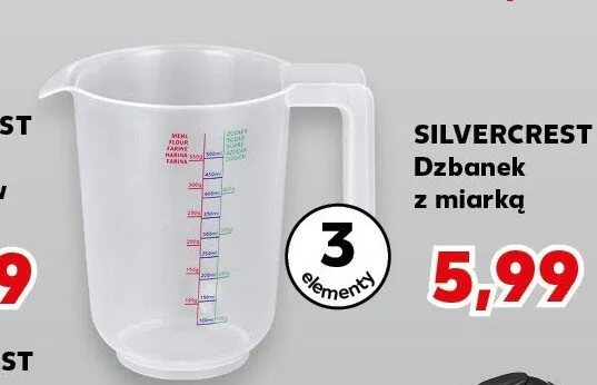 Dzbanek z miarką SILVERCREST 3-pak promocja w Kaufland